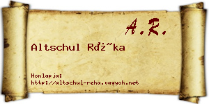 Altschul Réka névjegykártya