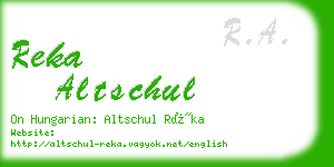 reka altschul business card